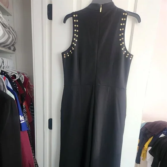 $165 retail-NWOT-Michael Kors Astor Women's Black Crepe Jumpsuit - Size M PETITE - Picture 11 of 16
